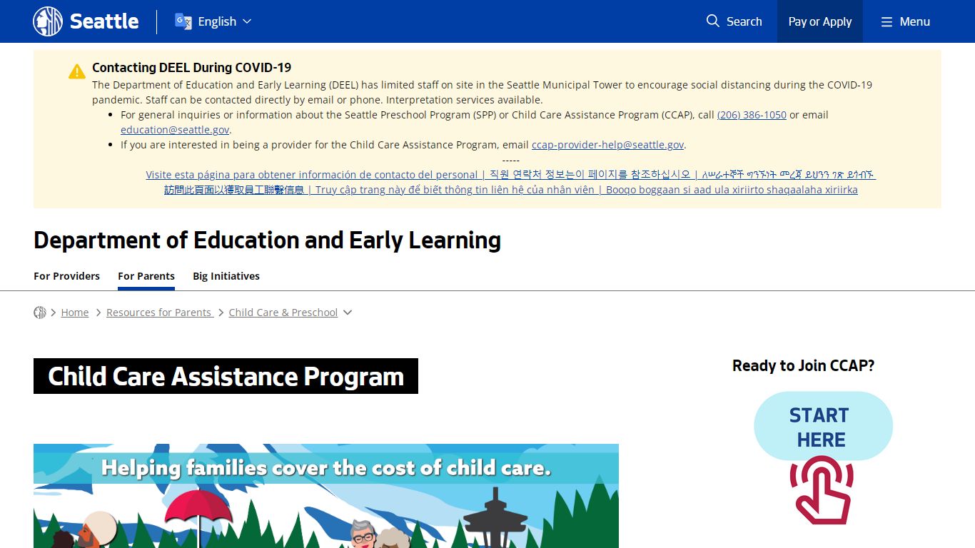 Child Care Assistance Program - Education | seattle.gov